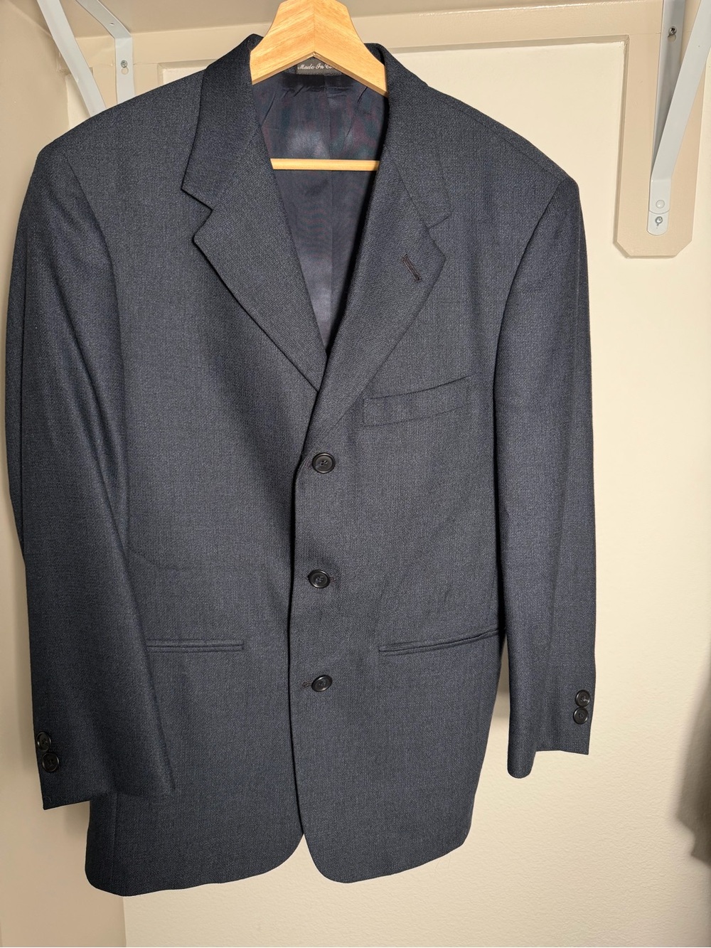Roundtree & Yorke Dark Navy Three-Button Sport Coat 38S